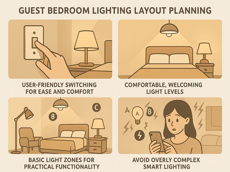 Guest Bedroom Lighting Layout Planning