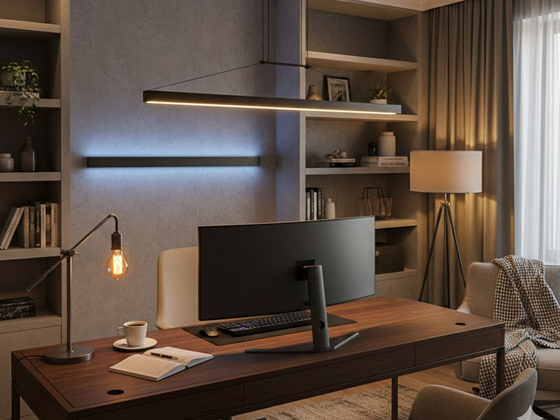 Home Office Layered Lighting For A Complete Setup