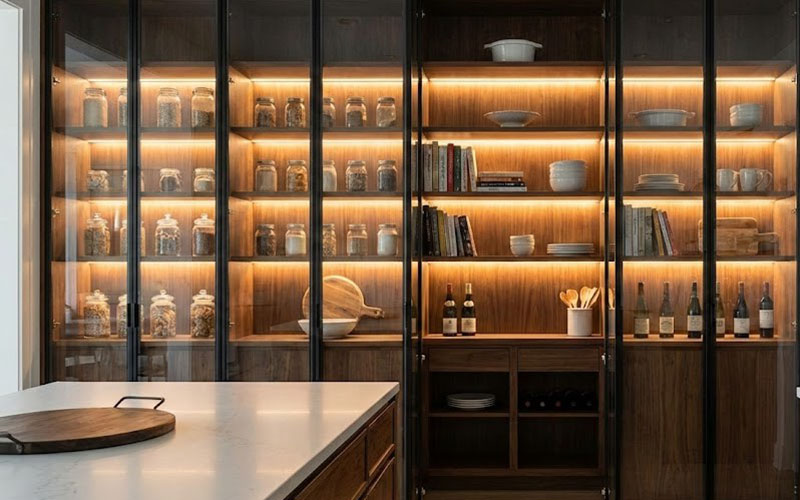 Interior Cabinet Lighting For Glass-door Pantry