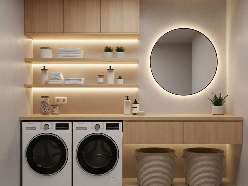 Laundry Backlighting For Modern Appeal