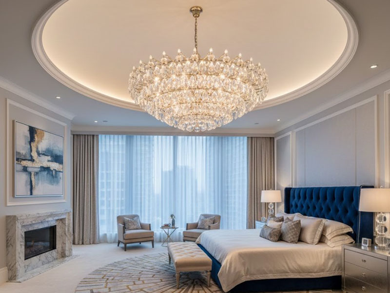 Master Bedroom Oversized Chandelier For Luxurious Impact