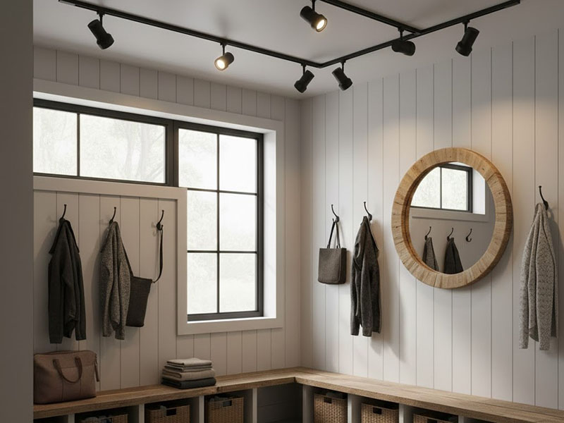 Mudroom Adjustable Track Lighting