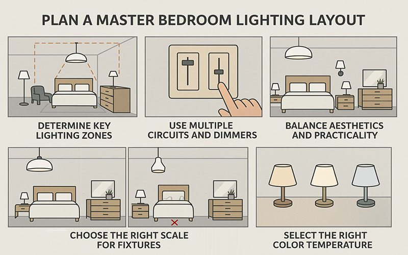 Plan A Master Bedroom Lighting Layout