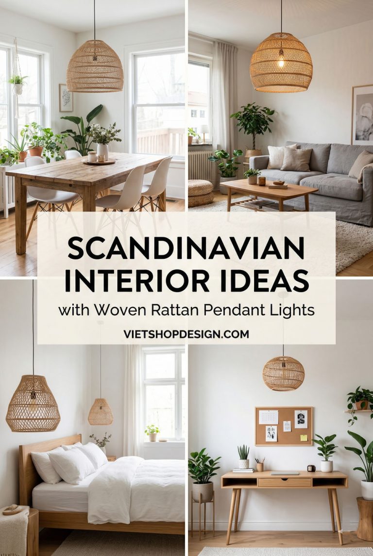 Scandinavian Interior Ideas with Woven Rattan Pendant Lights