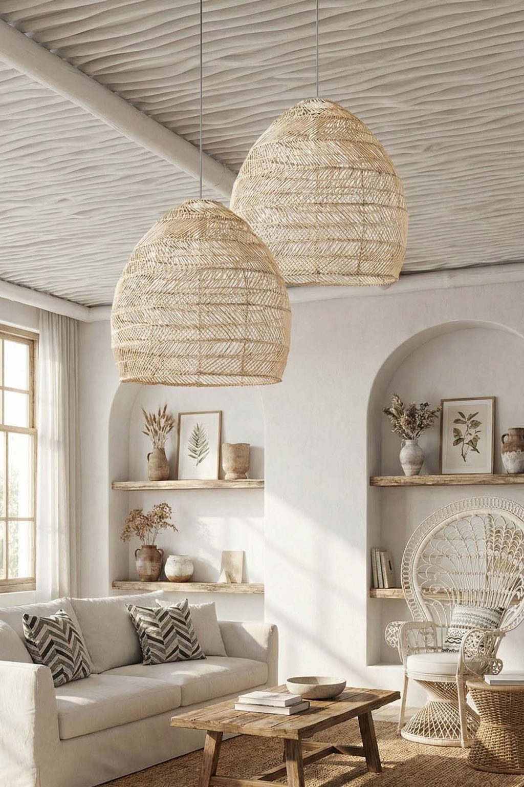 Scandinavian Interior Ideas with Woven Rattan Pendant Lights