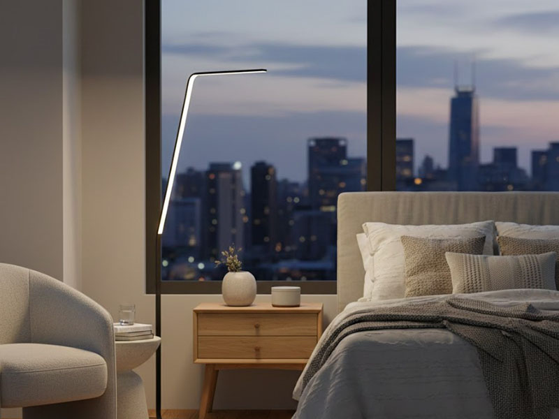 Slim Led Floor Lamp For Minimalist Bedrooms