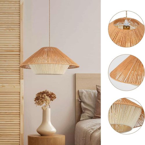 Wabi Sabi Pendant Lamp Hemp Rope Chandelier Bedroom
