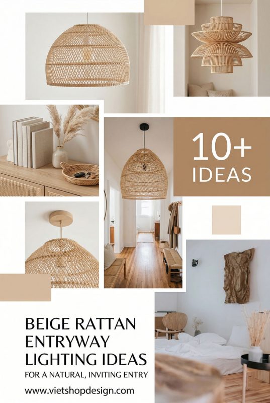 10+ Beige Rattan Entryway Lighting Ideas For A Natural, Inviting Entry - Welcoming Home Entrance Ideas