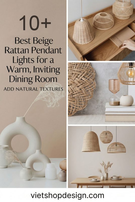 10+ Best Beige Rattan Pendant Lights For A Warm, Inviting Dining Room - Beautiful Dining Room Decor Ideas