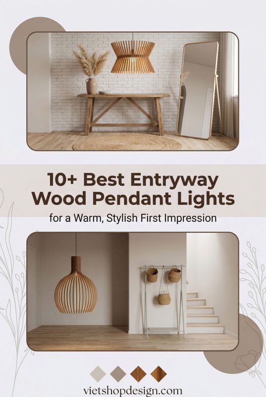 10+ Best Entryway Wood Pendant Lights For A Warm, Stylish First Impression - Welcoming Home Entrance Ideas