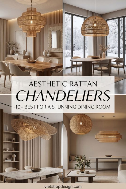 10+ Best Rattan Chandeliers For A Stunning Dining Room - Beautiful Dining Room Decor Ideas