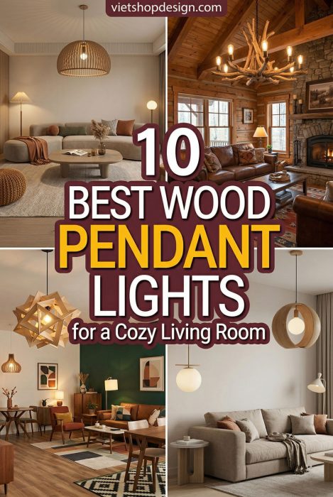 10 Best Wood Pendant Lights For A Cozy Living Room - Cozy Living Room Lighting Inspo