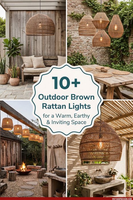 10+ Outdoor Brown Rattan Lights For A Warm, Earthy & Inviting Space