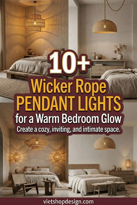 10+ Wicker Rope Pendant Lights For A Warm Bedroom Glow - Dreamy Bedroom Lighting Ideas