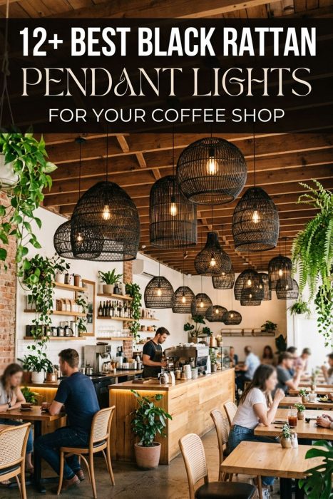 12+ Best Black Rattan Pendant Lights For Your Coffee Shop