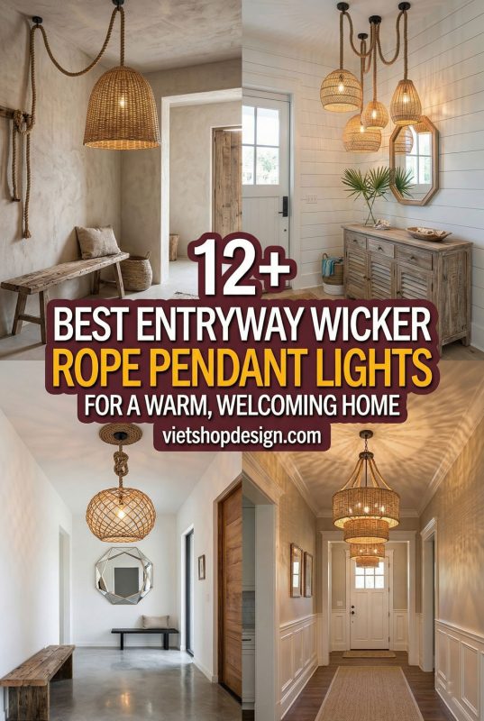 12+ Best Entryway Wicker Pendant Lights For A Warm, Welcoming Home - Welcoming Home Entrance Ideas