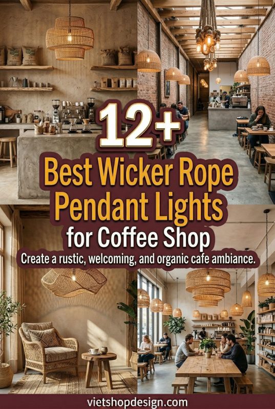 12+ Best Wicker Rope Pendant Lights For Coffee Shop - Trending Cafe Decor Ideas