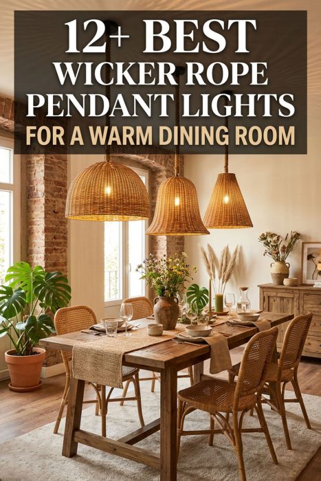 12+ Best Wicker Rope Pendant Lights For A Warm Dining Room