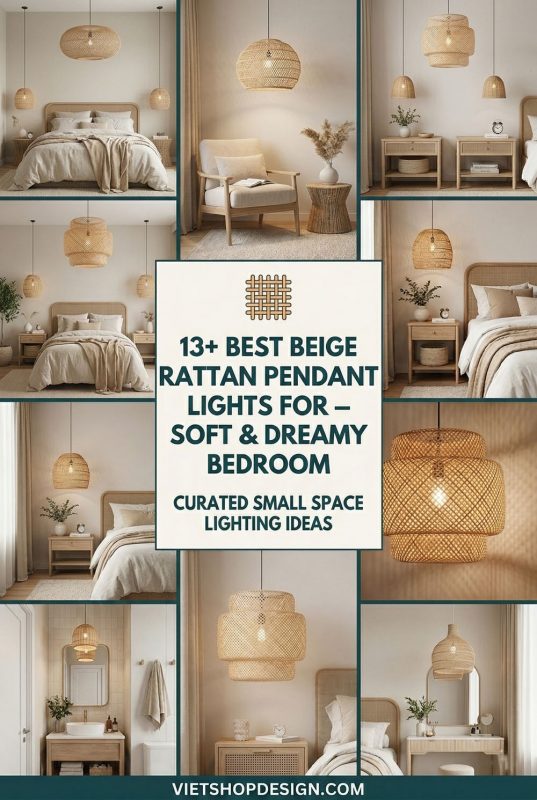 13+ Best Beige Rattan Pendant Lights For Soft & Dreamy Bedroom - Dreamy Bedroom Lighting Ideas