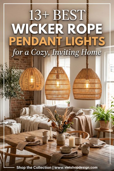 13+ Best Wicker Rope Pendant Lights For Cozy Home
