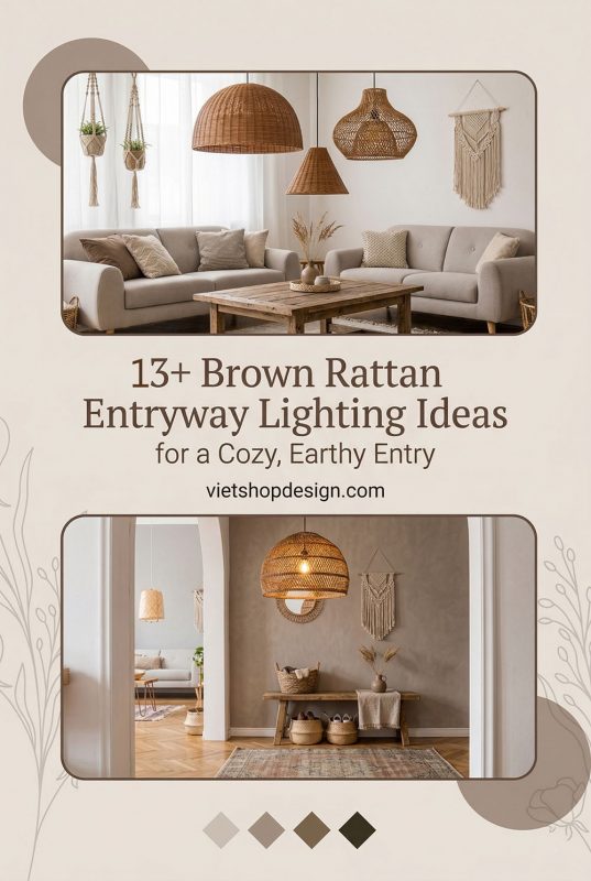 13+ Brown Rattan Entryway Lighting Ideas For A Cozy, Earthy Entry - Welcoming Home Entrance Ideas