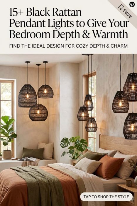 15+best Bedroom Black Rattan Pendant Lights Ideas