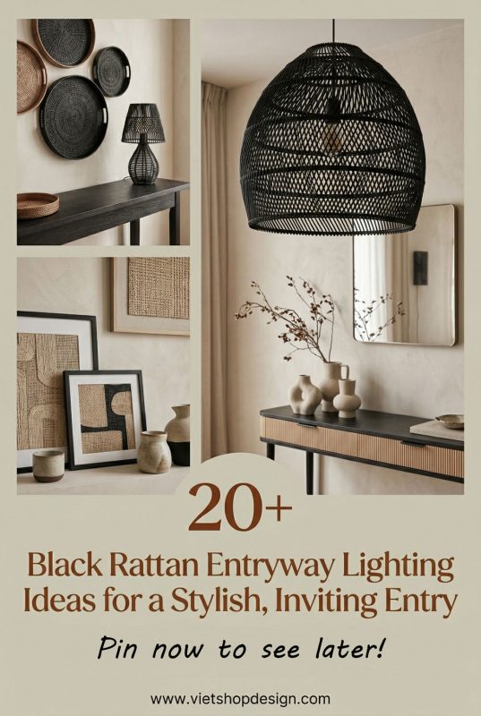 20+ Black Rattan Entryway Lighting Ideas For A Stylish, Inviting Entry - Welcoming Home Entrance Ideas