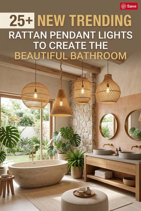 25+ New Trending Bathroom Rattan Pendant Lights