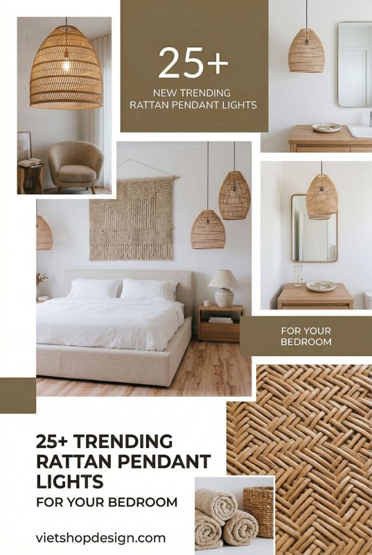 25+ Trending Rattan Pendant Lights For Your Bedroom In 2026 - Dreamy Bedroom Lighting Ideas