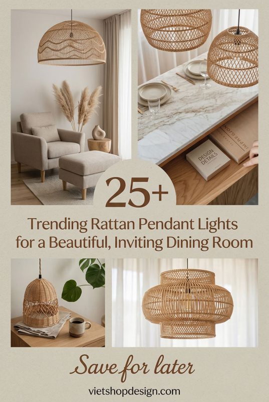 25+ Trending Rattan Pendant Lights For A Beautiful, Inviting Dining Room - Beautiful Dining Room Decor Ideas