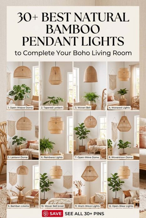 30+ Best Natural Bamboo Pendant Lights Boho Style