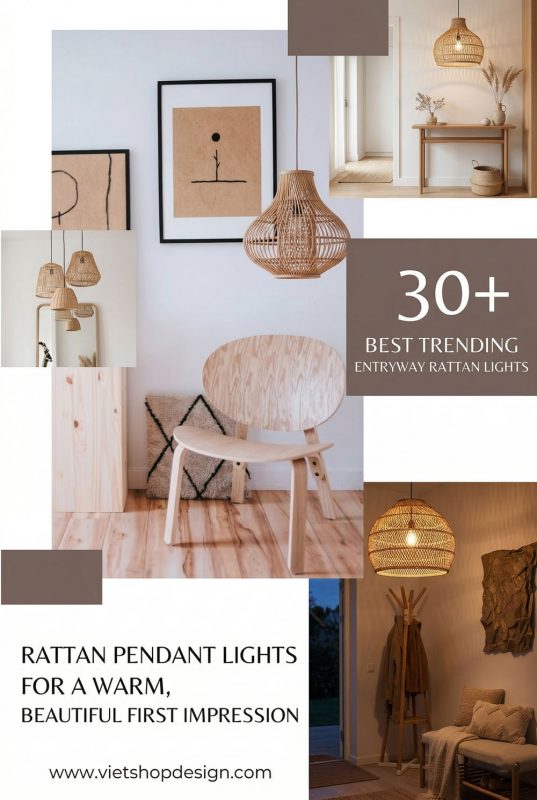30+ Best Trending Entryway Rattan Lights For A Warm, Beautiful First Impression - Welcoming Home Entrance Ideas