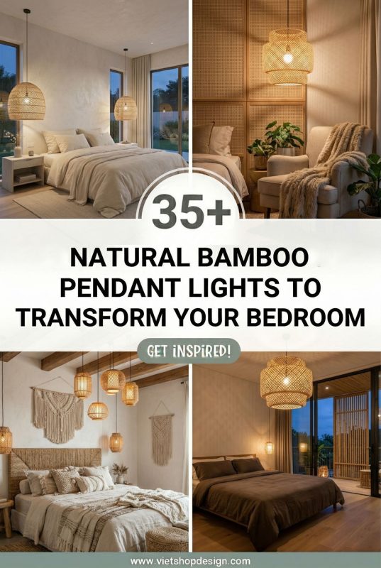 35+ Natural Bamboo Pendant Lights To Transform Your Bedroom - Dreamy Bedroom Lighting Ideas