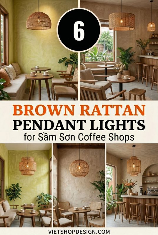 6 Best Rattan Pendant Lights With Brown Color For Coffee Shop - Trending Cafe Decor Ideas
