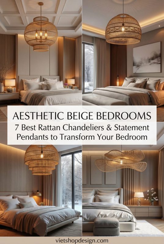 7 Best Rattan Chandeliers & Statement Pendants To Transform Your Bedroom - Dreamy Bedroom Lighting Ideas