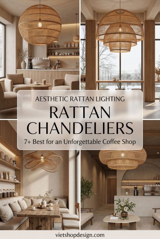7+ Best Rattan Chandeliers For Unforgettable Coffee Shop - Trending Cafe Decor Ideas