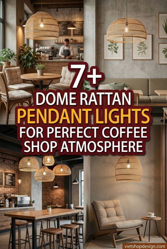 7+ Dome Rattan Pendant Lights For Perfect Coffee Shop Atmosphere - Trending Cafe Decor Ideas