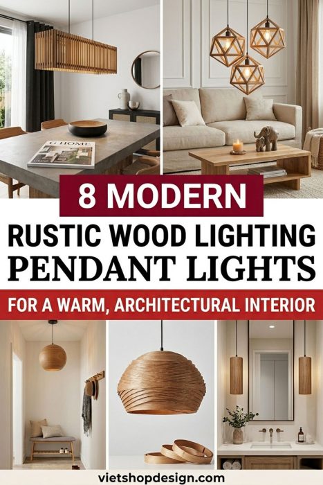 8 Modern Rustic Wood Lighting For A Warm, Architectural Interior