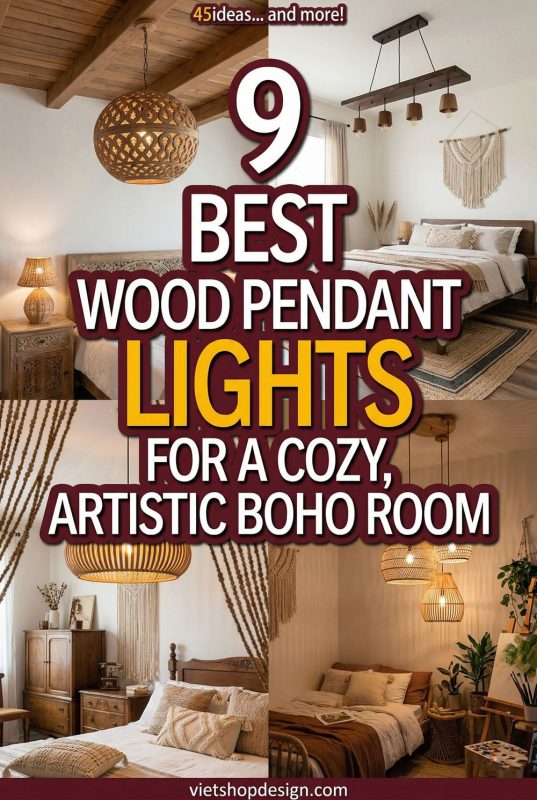 9 Best Wood Pendant Lights For A Cozy, Artistic Boho Room - Bohemian Decor Ideas You'll Love