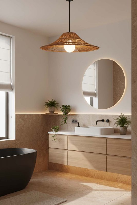 Bathroom Loft Rattan Pendant Light - Clean & Refreshing