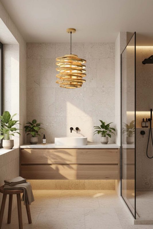 Bathroom Rattan Beehive Pendant Light - Calm & Luxurious