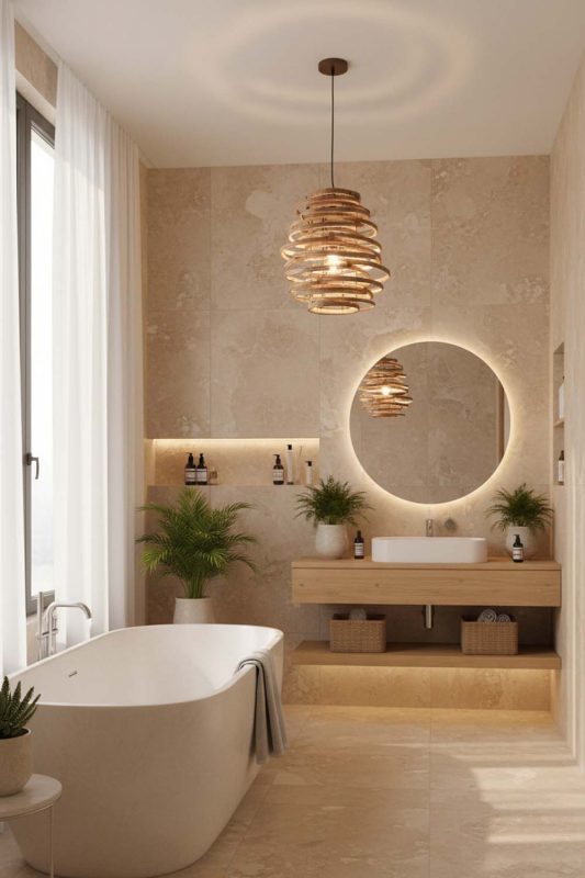 Bathroom Rattan Beehive Pendant Light - Minimal & Modern