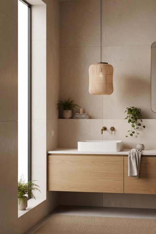 Bathroom Rattan Capsule Pendant Light - Clean & Refreshing