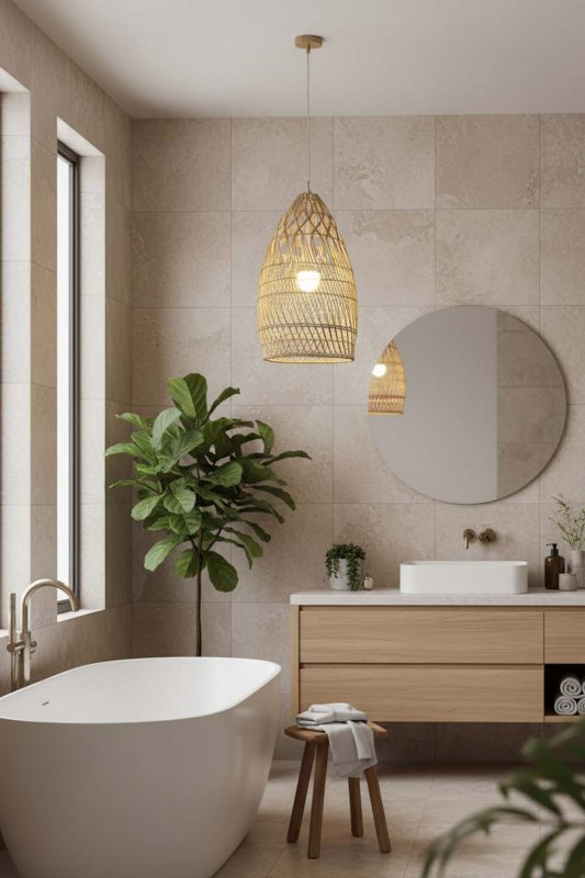 Bathroom Rattan Egg-shaped Pendant Light - Clean & Refreshing