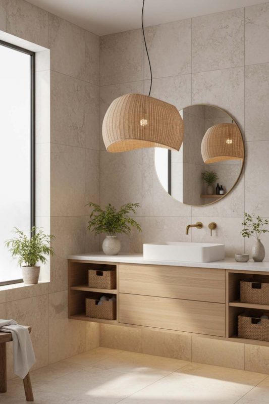 Bathroom Rattan Ribbon Pendant Light - Clean & Refreshing