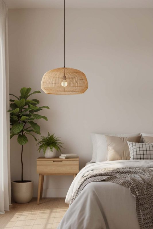 Bedroom Bamboo Cage Pendant Light A - Romantic & Warm