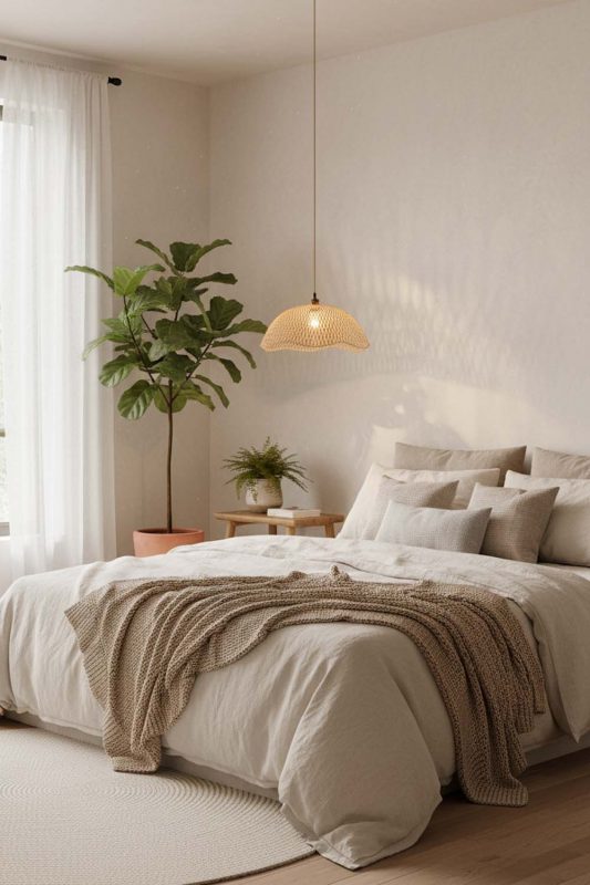 Bedroom Bamboo Dome Pendant Light - Calm & Peaceful