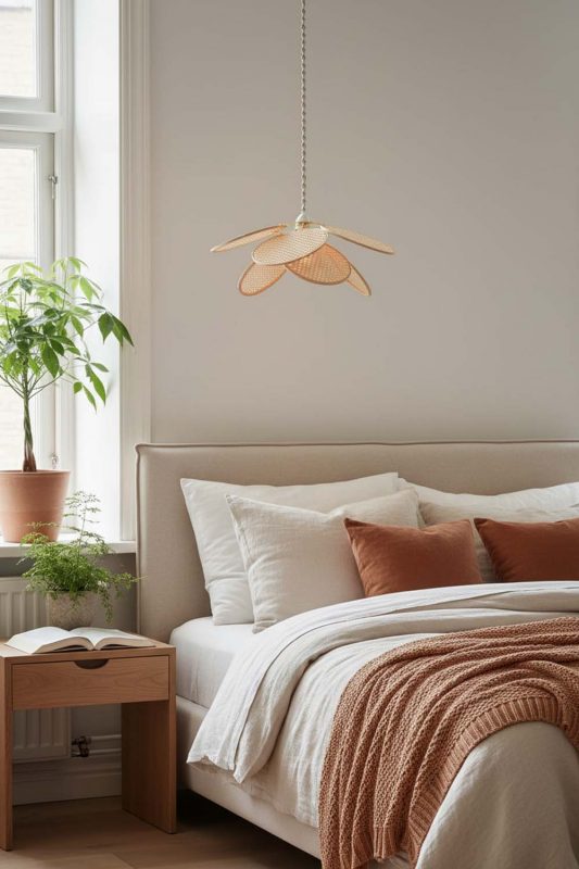 Bedroom Bamboo Petal Pendant Light - Minimal & Serene
