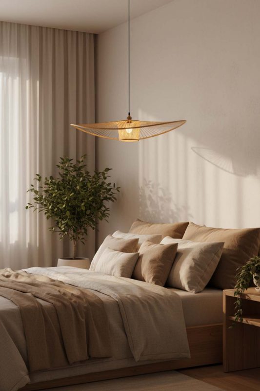 Bedroom Bamboo Wave Pendant Light - Calm & Peaceful