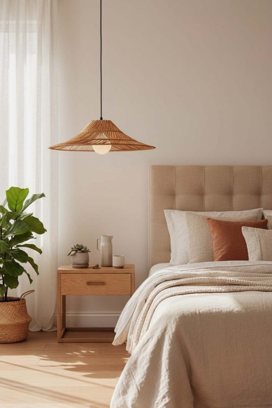 Bedroom Loft Rattan Pendant Light - Cozy & Relaxing